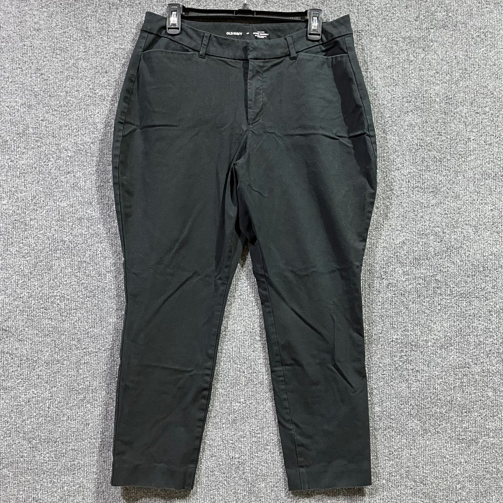 Old Navy Pixie Dress Pants Womens 14 Black Cotton Stretch High‎ Rise Skinny Leg